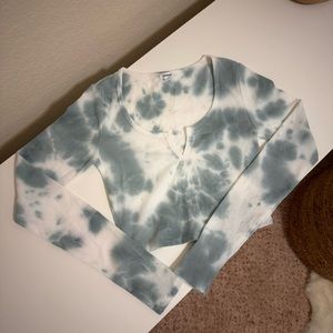 Garage Tie Dye Long Sleeve Cropped Top